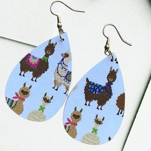 *Sold* Boho Wooden Llama Earrings